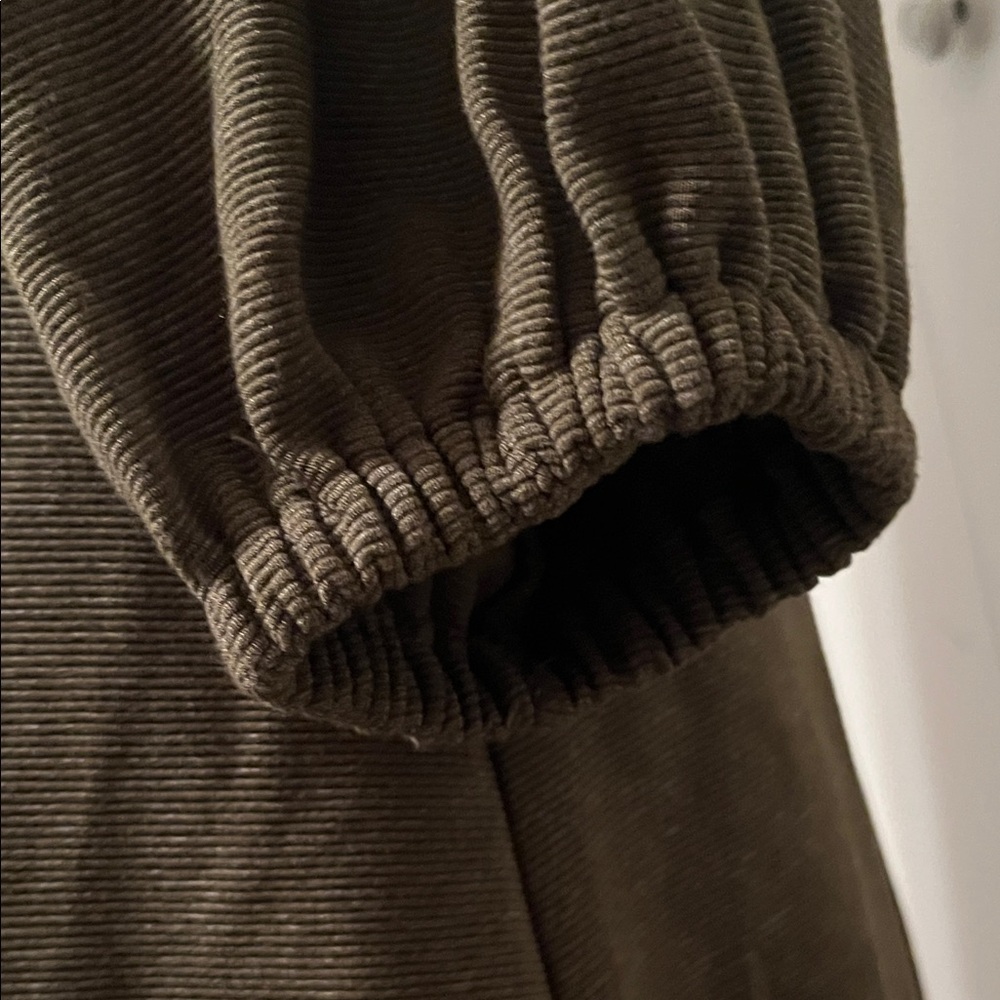 Loft Olive Green Ribbed Button-Front Dress w/ 3/4 Sleeves NWT | Size XL - Picture 9 of 15